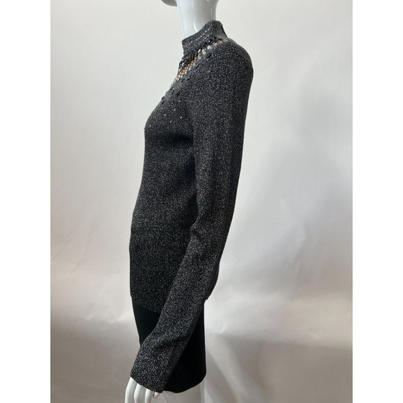 Investments Jeweled Neck Sweater  Large Black  Vintage Cotton Poly Blend - Picture 14 of 16